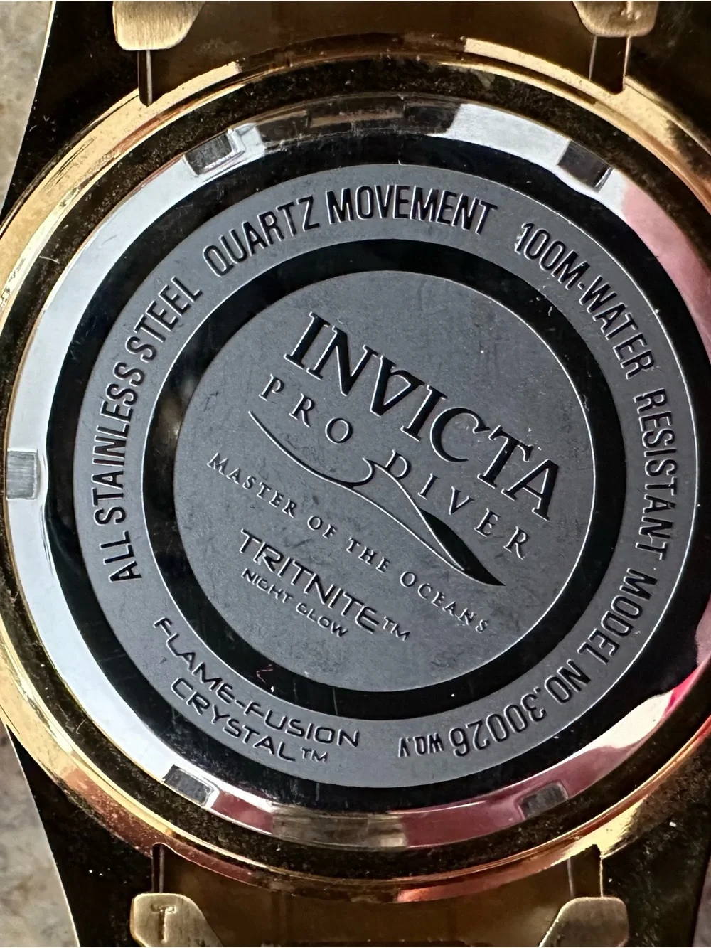 Invicta Gold Tone Men's Dive Watch with Black Dial